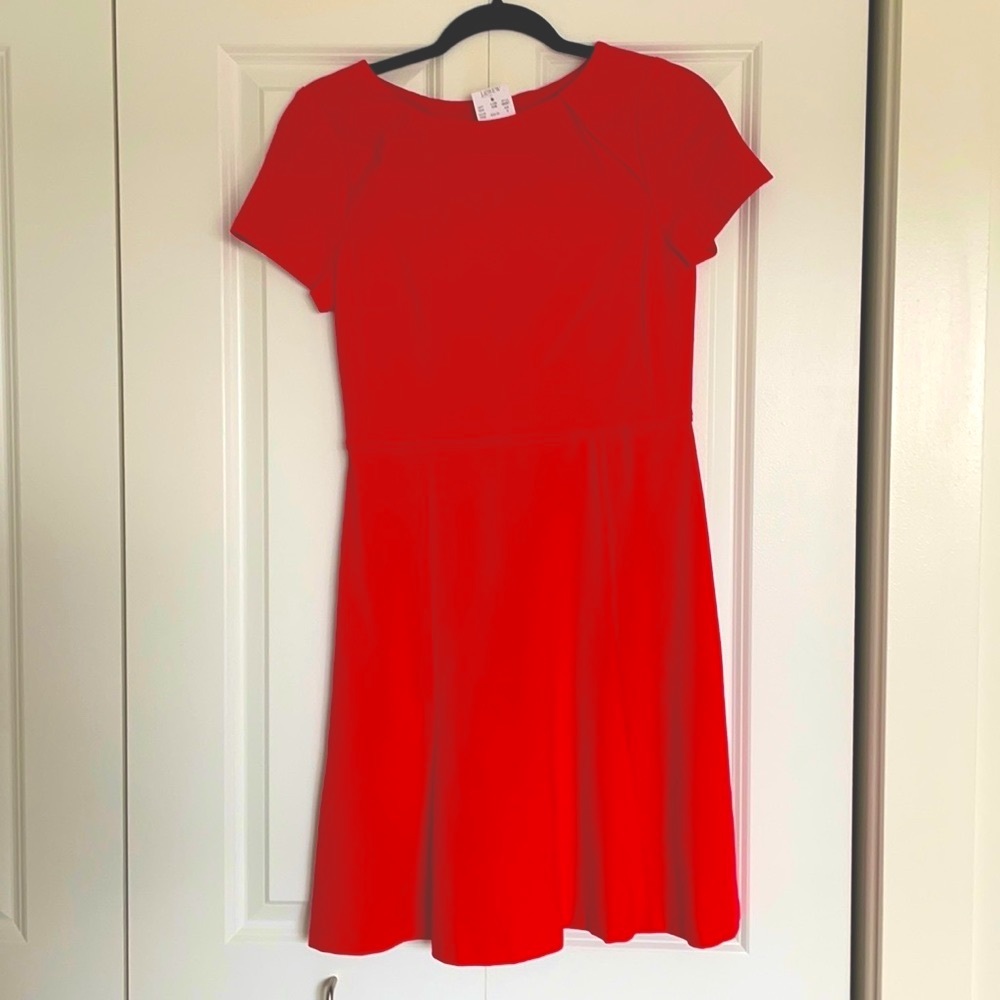 JCrew Red A Line Dress